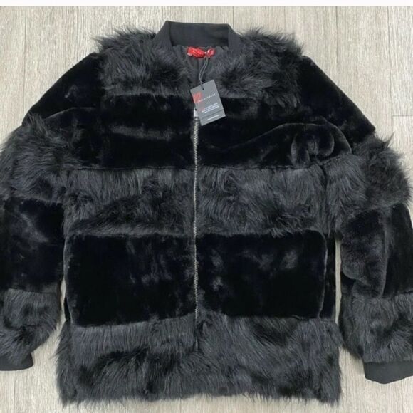 n:PHILANTHROPY Black Faux Fur Harlan Jacket - Picture 3 of 5